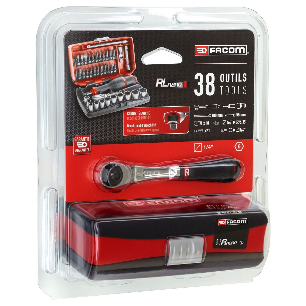 Set Chiavi a Bussola Facom RL.NANO1PB 1/4" 38 Pezzi