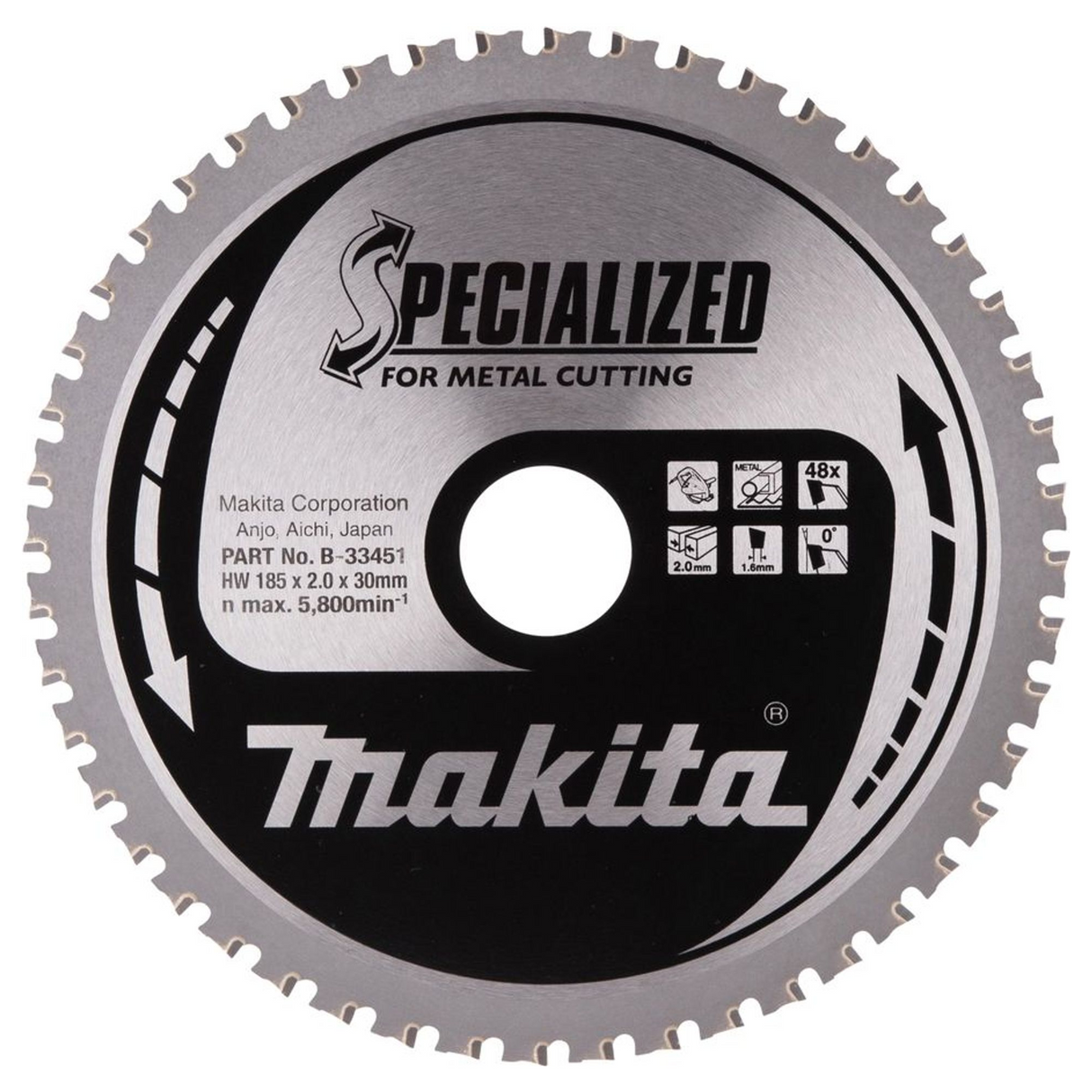 Lama Specialized TCT Makita B-33451 185x30mm 48T