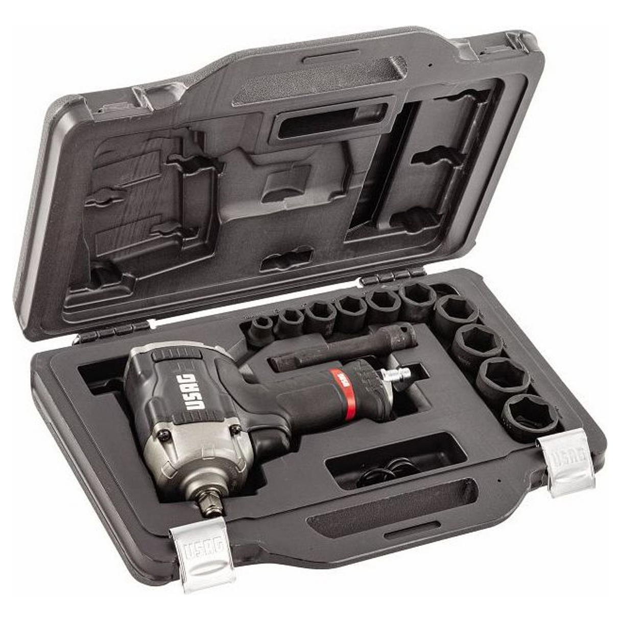 Set Avvitatore ad Impulsi Usag 929 PC1/C12 con Bussole Macchina 12 Pezzi