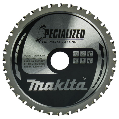 Lama per Sega Circolare Makita B-33417 Specialized T.C.T 185mm 36T