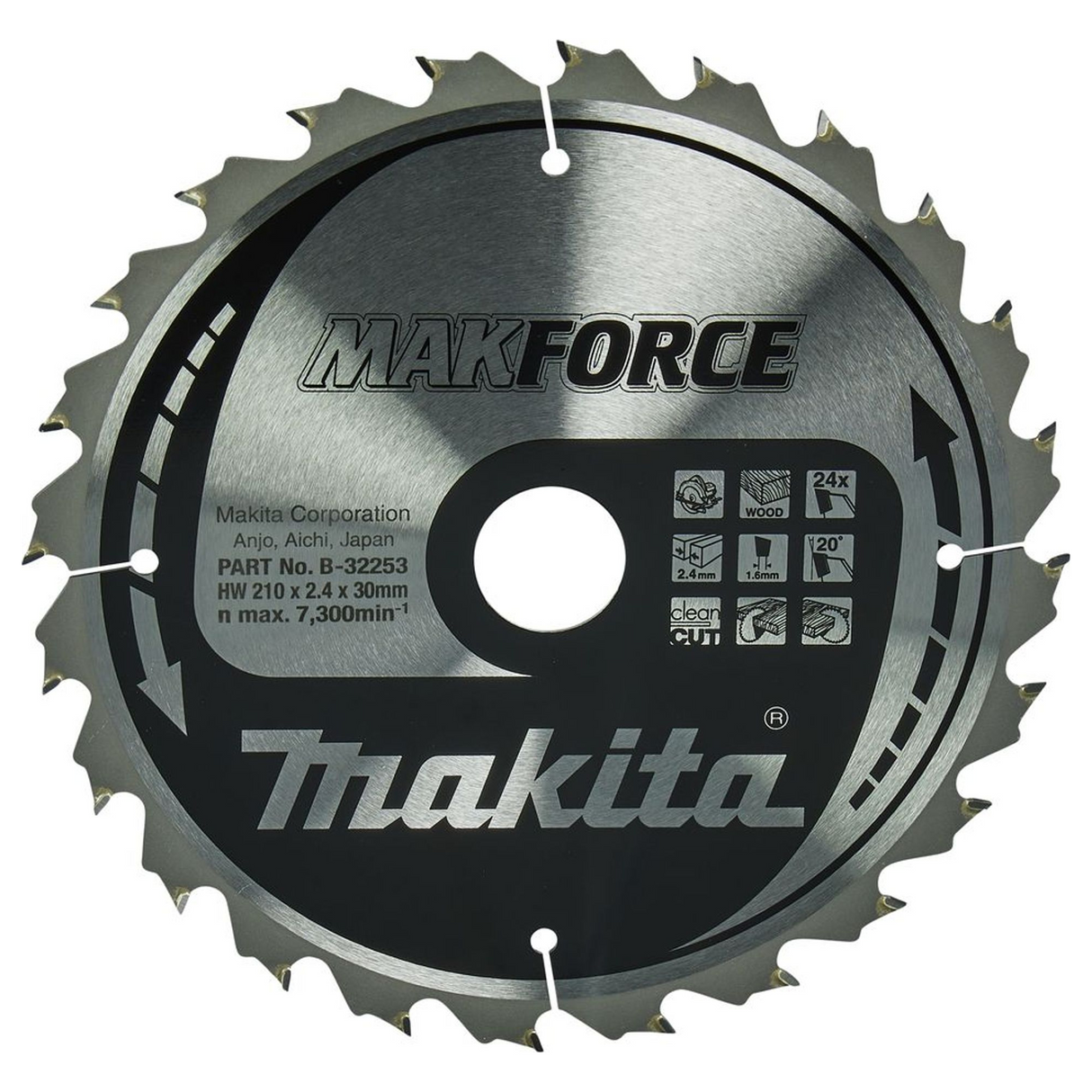 B-32253 - Lama Circolare Makita Makforce B-32253 210x30mm 24T - Immagine 2